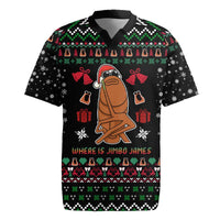 Where Is Jimbo James Marcus The Worm Rugby Jersey Xmas Holiday Patterns - Wonder Print Shop