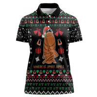 Where Is Jimbo James Marcus The Worm Women Polo Shirt Xmas Holiday Patterns - Wonder Print Shop
