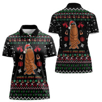Where Is Jimbo James Marcus The Worm Women Polo Shirt Xmas Holiday Patterns - Wonder Print Shop