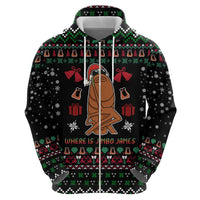 Where Is Jimbo James Marcus The Worm Zip Hoodie Xmas Holiday Patterns - Wonder Print Shop