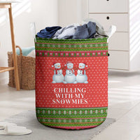 Chilling With My Snowmies Christmas Laundry Basket Xmas Holiday Patterns - Wonder Print Shop