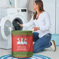 Chilling With My Snowmies Christmas Laundry Basket Xmas Holiday Patterns - Wonder Print Shop