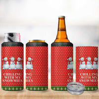 Chilling With My Snowmies Christmas 4 in 1 Can Cooler Tumbler Xmas Holiday Patterns - Wonder Print Shop