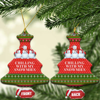 Chilling With My Snowmies Christmas Ceramic Ornament Xmas Holiday Patterns - Wonder Print Shop