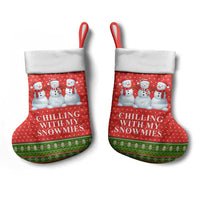 Chilling With My Snowmies Christmas Stocking Xmas Holiday Patterns - Wonder Print Shop
