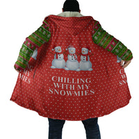 Chilling With My Snowmies Christmas Cloak Xmas Holiday Patterns - Wonder Print Shop