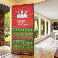 Chilling With My Snowmies Christmas Door Cover Xmas Holiday Patterns - Wonder Print Shop