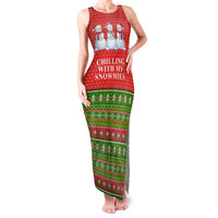 Chilling With My Snowmies Christmas Family Matching Tank Maxi Dress and Hawaiian Shirt Xmas Holiday Patterns - Wonder Print Shop