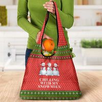 Chilling With My Snowmies Christmas Grocery Bag Xmas Holiday Patterns - Wonder Print Shop