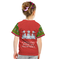Chilling With My Snowmies Christmas Kid T Shirt Xmas Holiday Patterns - Wonder Print Shop