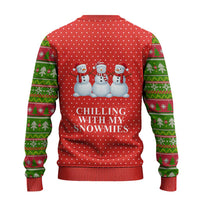 Chilling With My Snowmies Christmas Ugly Christmas Sweater Xmas Holiday Patterns - Wonder Print Shop