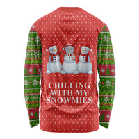Chilling With My Snowmies Christmas Long Sleeve Shirt Xmas Holiday Patterns - Wonder Print Shop