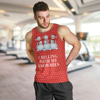 Chilling With My Snowmies Christmas Men Tank Top Xmas Holiday Patterns - Wonder Print Shop