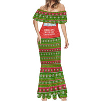 Chilling With My Snowmies Christmas Mermaid Dress Xmas Holiday Patterns - Wonder Print Shop