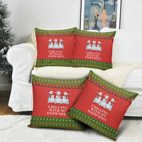 Chilling With My Snowmies Christmas Pillow Cover Xmas Holiday Patterns - Wonder Print Shop
