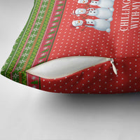 Chilling With My Snowmies Christmas Pillow Cover Xmas Holiday Patterns - Wonder Print Shop