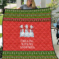 Chilling With My Snowmies Christmas Quilt Xmas Holiday Patterns - Wonder Print Shop