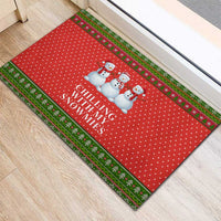 Chilling With My Snowmies Christmas Rubber Doormat Xmas Holiday Patterns - Wonder Print Shop