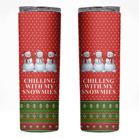 Chilling With My Snowmies Christmas Skinny Tumbler Xmas Holiday Patterns - Wonder Print Shop