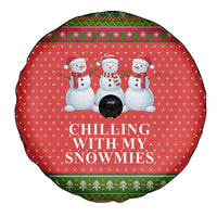 Chilling With My Snowmies Christmas Spare Tire Cover Xmas Holiday Patterns - Wonder Print Shop