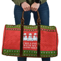 Chilling With My Snowmies Christmas Travel Bag Xmas Holiday Patterns - Wonder Print Shop