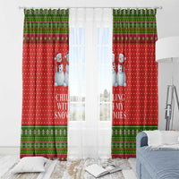 Chilling With My Snowmies Christmas Window Curtain Xmas Holiday Patterns - Wonder Print Shop