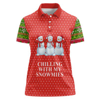 Chilling With My Snowmies Christmas Women Polo Shirt Xmas Holiday Patterns - Wonder Print Shop