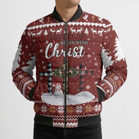 Christian Noel Christmas Bomber Puffer Jacket Xmas Holiday Patterns - Wonder Print Shop