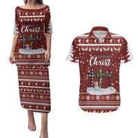Christian Noel Christmas Couples Matching Puletasi and Hawaiian Shirt Xmas Holiday Patterns - Wonder Print Shop