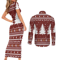 Christian Noel Christmas Couples Matching Short Sleeve Bodycon Dress and Long Sleeve Button Shirt Xmas Holiday Patterns - Wonder Print Shop