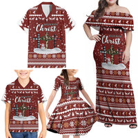 Christian Noel Christmas Family Matching Off Shoulder Maxi Dress and Hawaiian Shirt Xmas Holiday Patterns - Wonder Print Shop