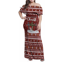 Christian Noel Christmas Family Matching Off Shoulder Maxi Dress and Hawaiian Shirt Xmas Holiday Patterns - Wonder Print Shop