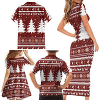 Christian Noel Christmas Family Matching Short Sleeve Bodycon Dress and Hawaiian Shirt Xmas Holiday Patterns - Wonder Print Shop