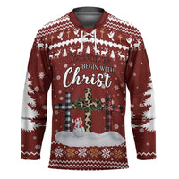 Christian Noel Christmas Hockey Jersey Xmas Holiday Patterns - Wonder Print Shop