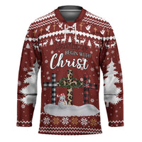 Christian Noel Christmas Hockey Jersey Xmas Holiday Patterns - Wonder Print Shop