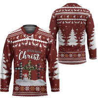 Christian Noel Christmas Hockey Jersey Xmas Holiday Patterns - Wonder Print Shop