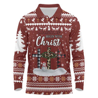Christian Noel Christmas Long Sleeve Polo Shirt Xmas Holiday Patterns - Wonder Print Shop