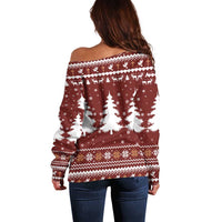 Christian Noel Christmas Off Shoulder Sweater Xmas Holiday Patterns - Wonder Print Shop