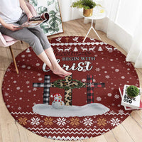 Christian Noel Christmas Round Carpet Xmas Holiday Patterns - Wonder Print Shop