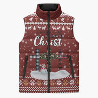 Christian Noel Christmas Sleeveless Puffer Jacket Xmas Holiday Patterns - Wonder Print Shop