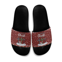 Christian Noel Christmas Slide Sandals Xmas Holiday Patterns - Wonder Print Shop