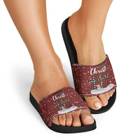 Christian Noel Christmas Slide Sandals Xmas Holiday Patterns - Wonder Print Shop