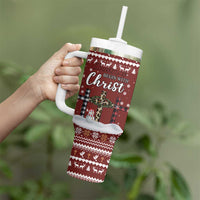 Christian Noel Christmas Tumbler With Handle Xmas Holiday Patterns - Wonder Print Shop