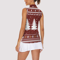 Christian Noel Christmas Women Sleeveless Polo Shirt Xmas Holiday Patterns - Wonder Print Shop