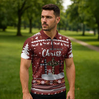 Christian Noel Christmas Zipper Polo Shirt Xmas Holiday Patterns - Wonder Print Shop