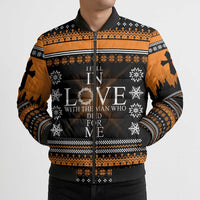 Christian Xmas Christmas Bomber Puffer Jacket Xmas Holiday Patterns