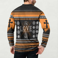 Christian Xmas Christmas Button Sweatshirt Xmas Holiday Patterns