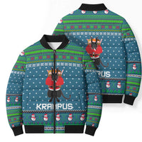 Merry Krampus Christmas Bomber Puffer Jacket Xmas Holiday Patterns - Wonder Print Shop