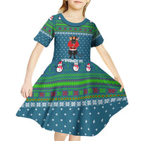 Merry Krampus Christmas Kid Short Sleeve Dress Xmas Holiday Patterns - Wonder Print Shop