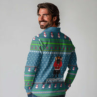 Merry Krampus Christmas Long Sleeve Polo Shirt Xmas Holiday Patterns - Wonder Print Shop